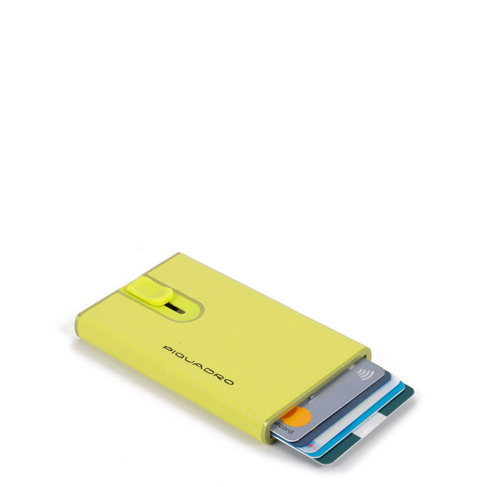 Porta Carte Di Credito Con Sliding System Giallo Fluo Piquadro PP4825EMR/G