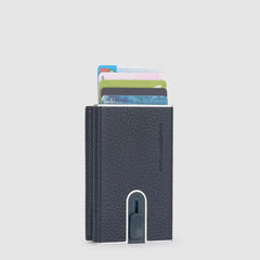 Piquadro PP5585MOSR-BLU Compact Wallet Porta Monete Con Sliding System Blu