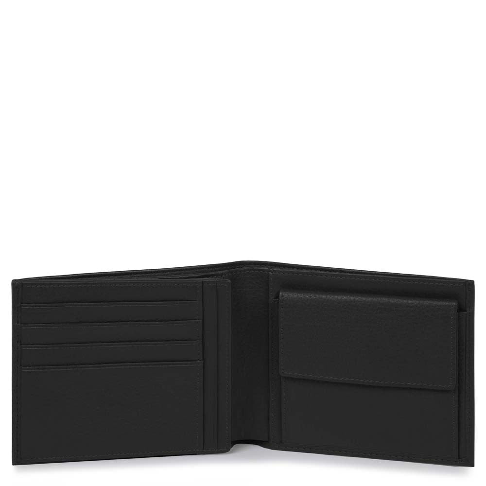 Piquadro Portafoglio Uomo Con Portamonete E Portadocumenti Nero PU1240MO