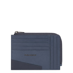 Piquadro, bustina portamonete documenti e carte blu oltremare pu1243s104r/blu