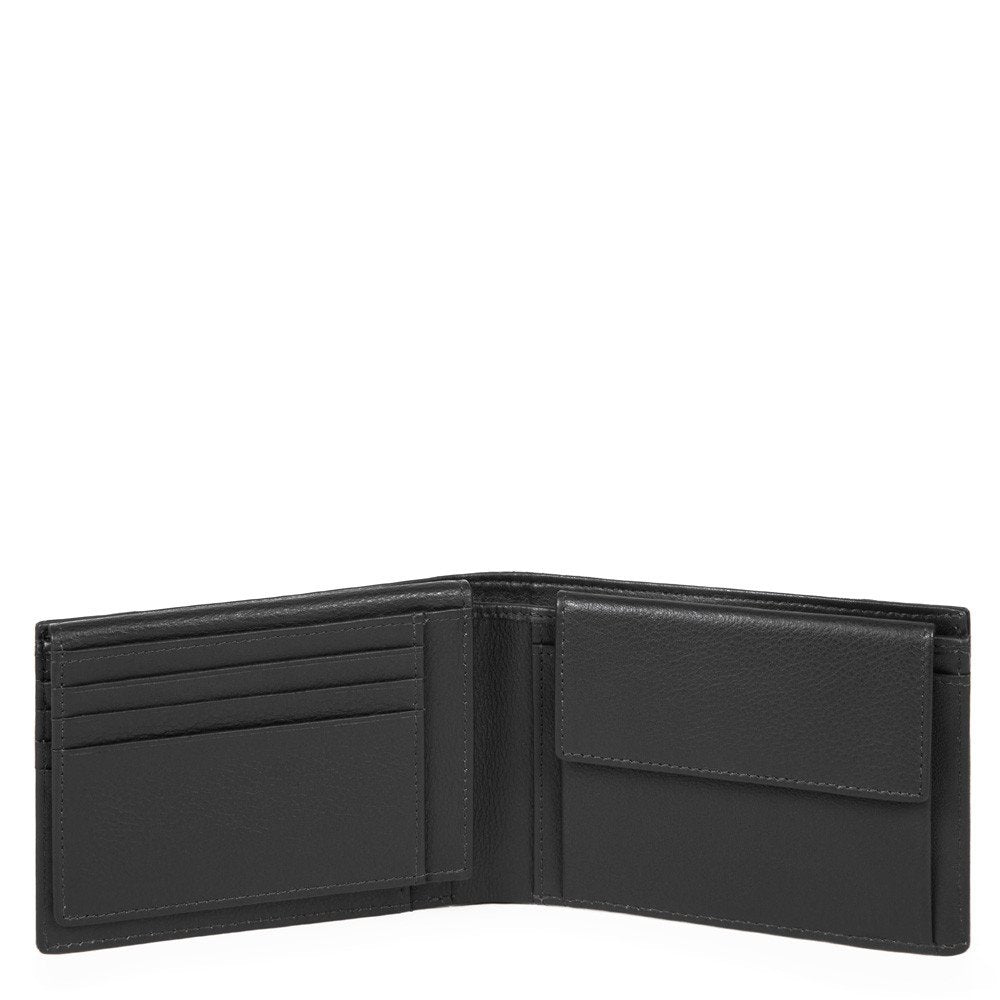 Piquadro Portafoglio Uomo Con Porta Documenti, Portamonete Chevron/nero PU1392P16