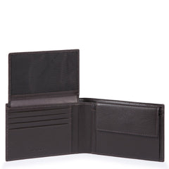Piquadro Portafoglio Uomo Con Porta Documenti, Portamonete Chevron/testa Di Moro PU1392P16