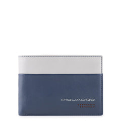 Piquadro, portafoglio uomo in pelle con volantino blu/grigio PU1392UB00R/BLGR