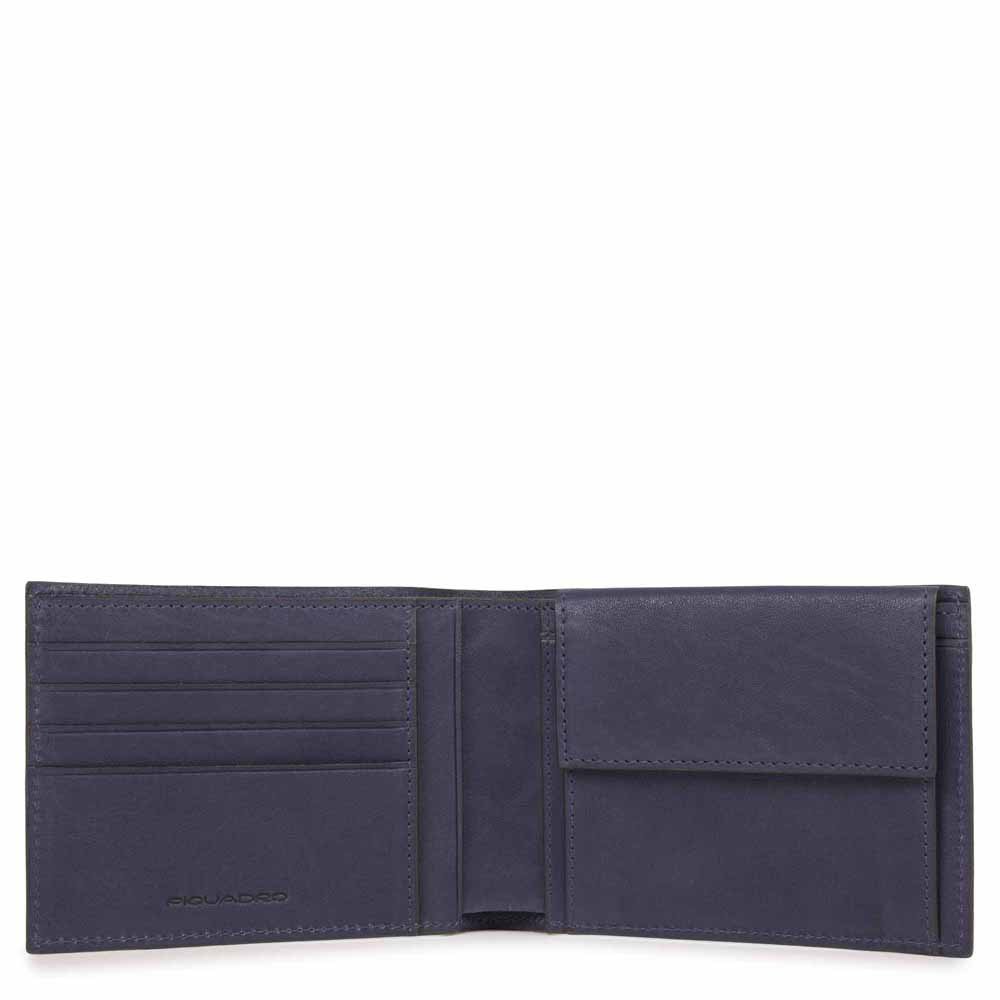 Piquadro Portafoglio Uomo Con Portamonete In Pelle Blu Oceano PU257B3R/BLU4