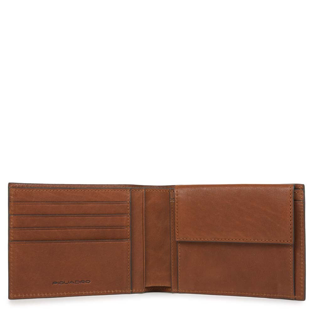 Piquadro Portafoglio Uomo Con Portamonete Cuoio Tabacco PU257B3R