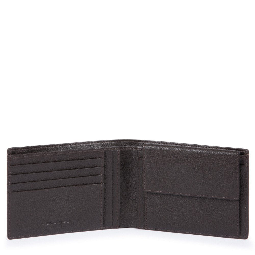 Piquadro Portafoglio Uomo Con Portamonete Chevron/testa Di Moro PU257P16