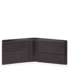 Piquadro Portafoglio Uomo Con Portamonete Chevron/testa Di Moro PU257P16