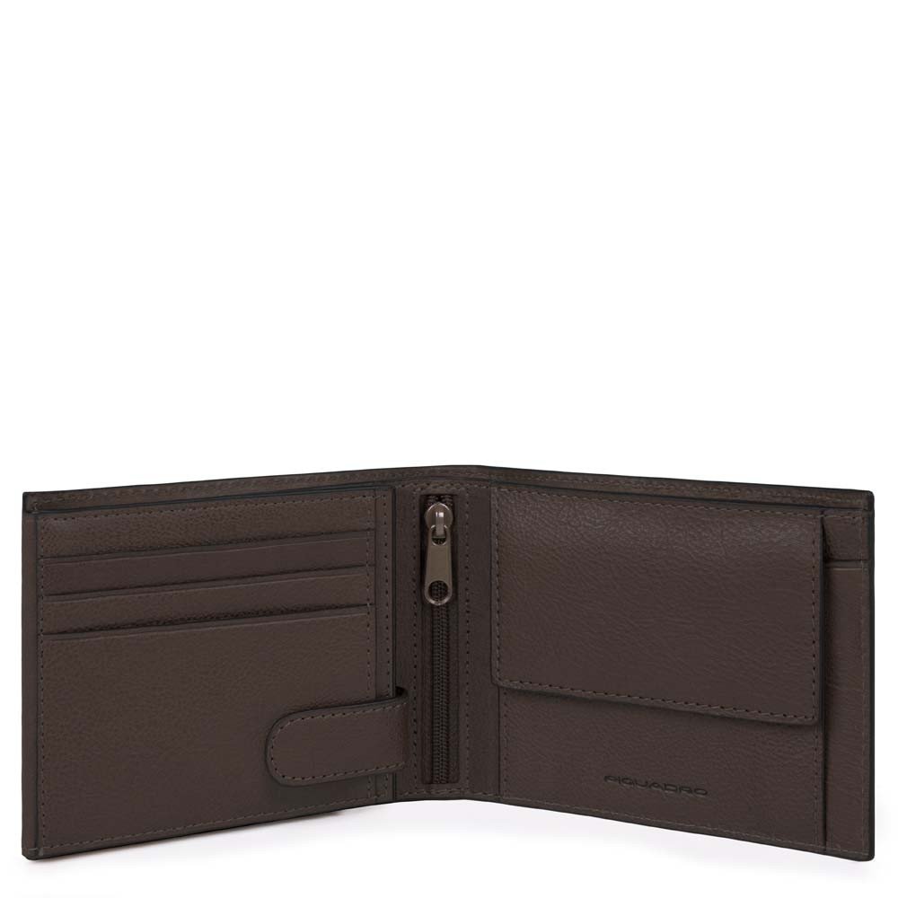 Piquadro Portafoglio Uomo Con Portamonete, Porta Carte Di C Testa Di Moro PU3436B3R/TM