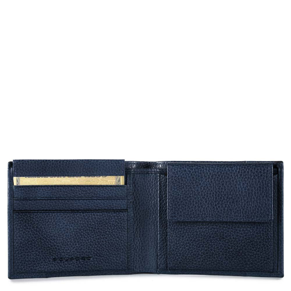 Piquadro Portafoglio Uomo Con Portamonete, Porta Carte Di C Blu Notte PU4188P15S