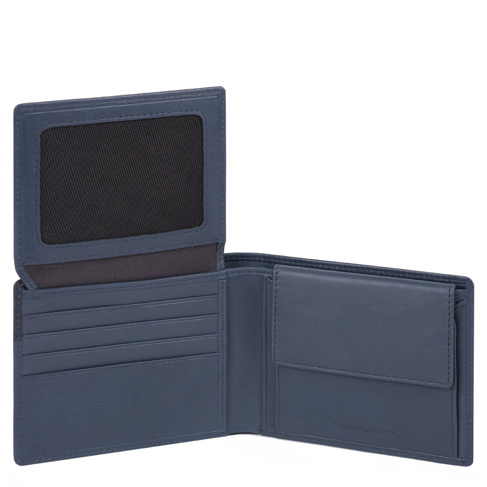 Piquadro Portafoglio Uomo Con Volantino Porta Documenti, Blu Oltremare PU4518S104R/BLU