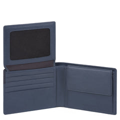 Piquadro Portafoglio Uomo Con Volantino Porta Documenti, Blu Oltremare PU4518S104R/BLU