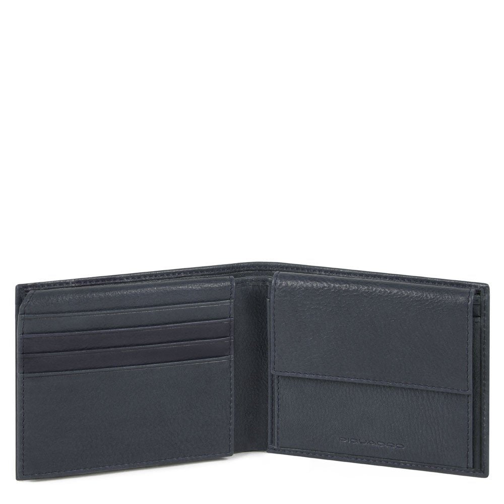 Piquadro Portafoglio Uomo Con Volantino Porta Documenti Blu Notte PU4518S105R/BLU
