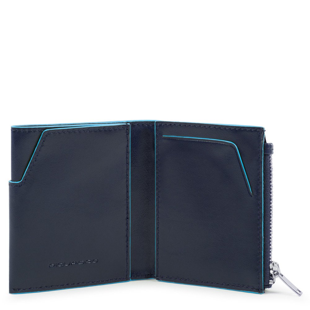 Portafoglio Mini Con Tasca Porta Monete Laterale Blu Notte Piquadro PU5114B2R/BLU2