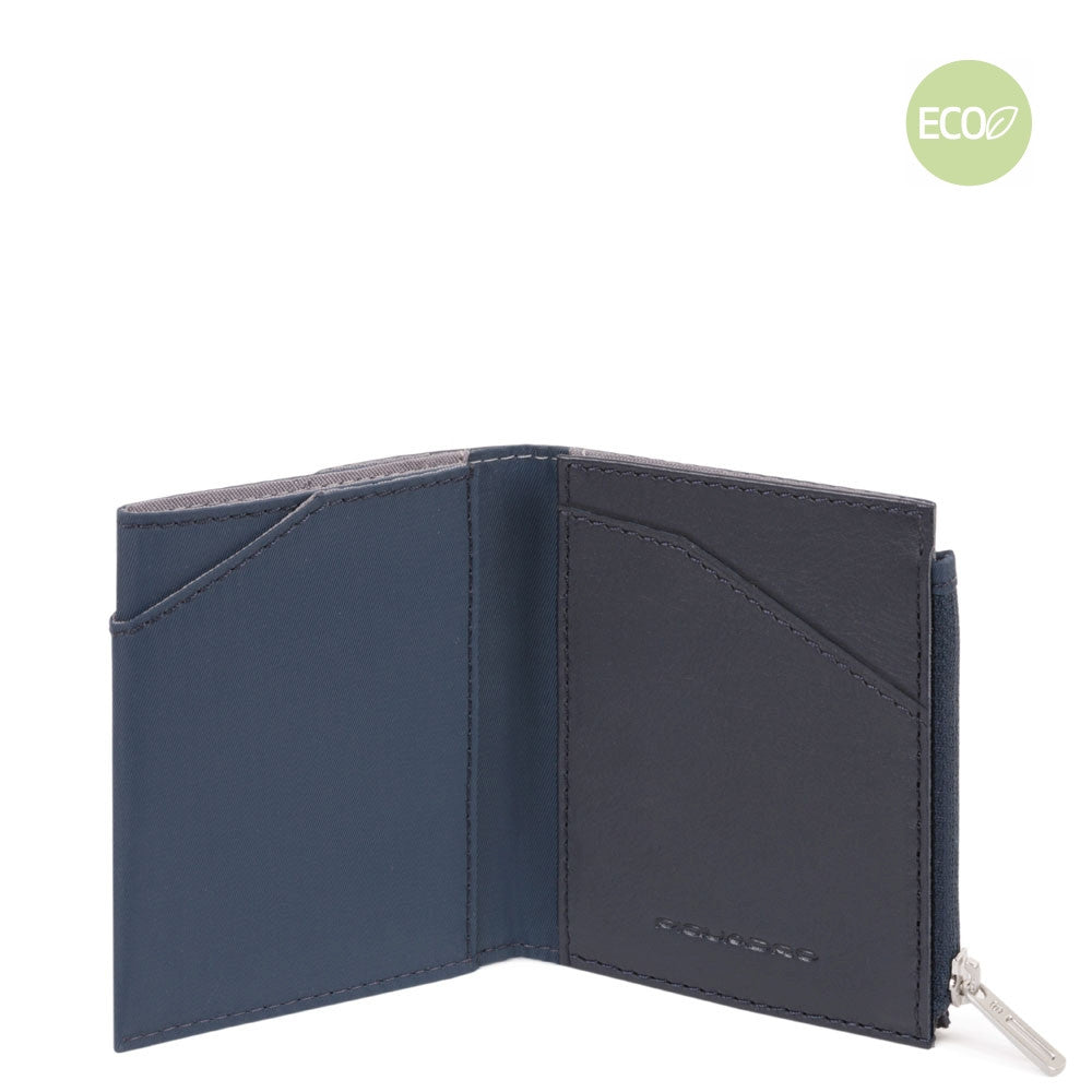 Portafoglio Compatto Super Sottile In Nylon Blu Oltremare Piquadro PU5114BIO/BLU