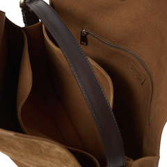 Orciani Trinity L Peach Borsa a Spalla in Suede Sella