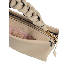Coccinelle Boheme Borsa a Spalla con Manico Intrecciato Beige