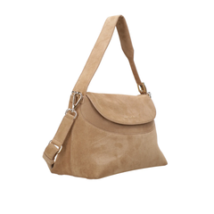 Orciani Nana M Borsa a Spalla in Pelle Scamosciata Beige