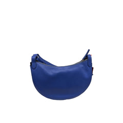 Lingua d'Oca Borsa a Spalla Donna in Pelle Blu con Tracolla