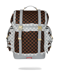 ZAINO SPRAYGROUND CREAM BROWN TEAR CHECK MONTECARLO