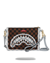 ZAINO SPRAYGROUND CREAM BROWN TEAR CHECK CROSSOVER