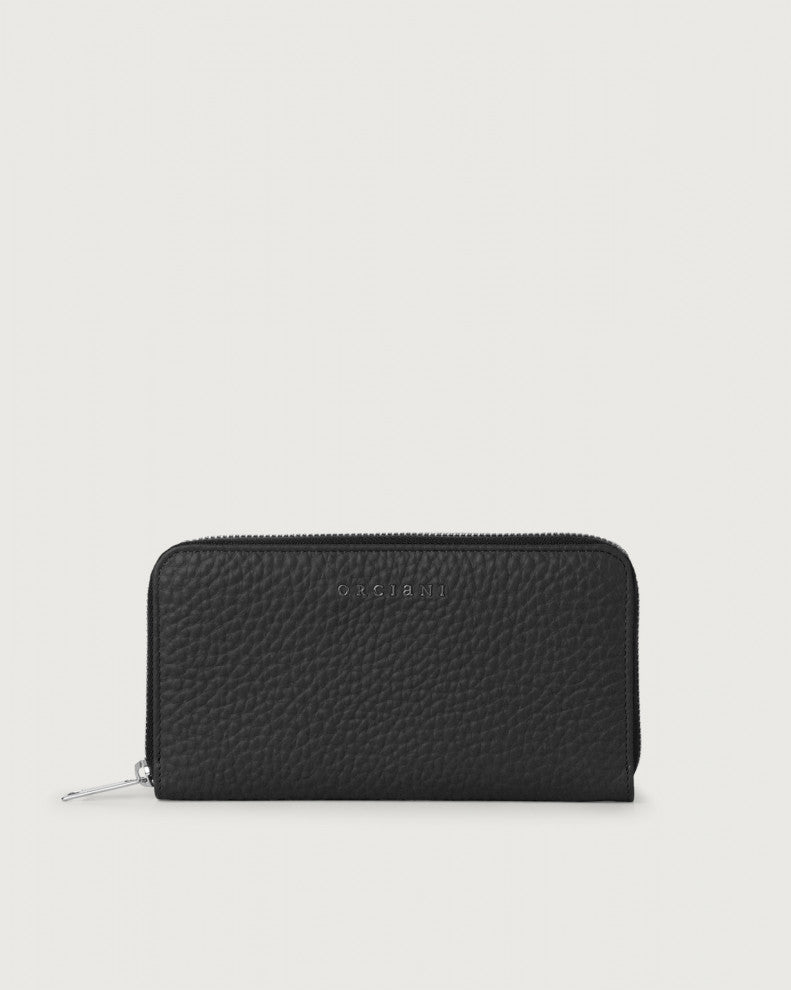Orciani Portafoglio Grande Soft In Pelle Con Zip Nero SD0047SOF-001