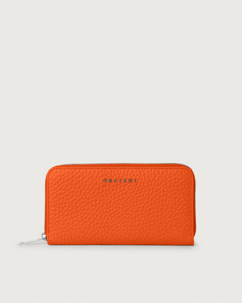 Orciani Portafoglio Soft In Pelle Arancio SD0047