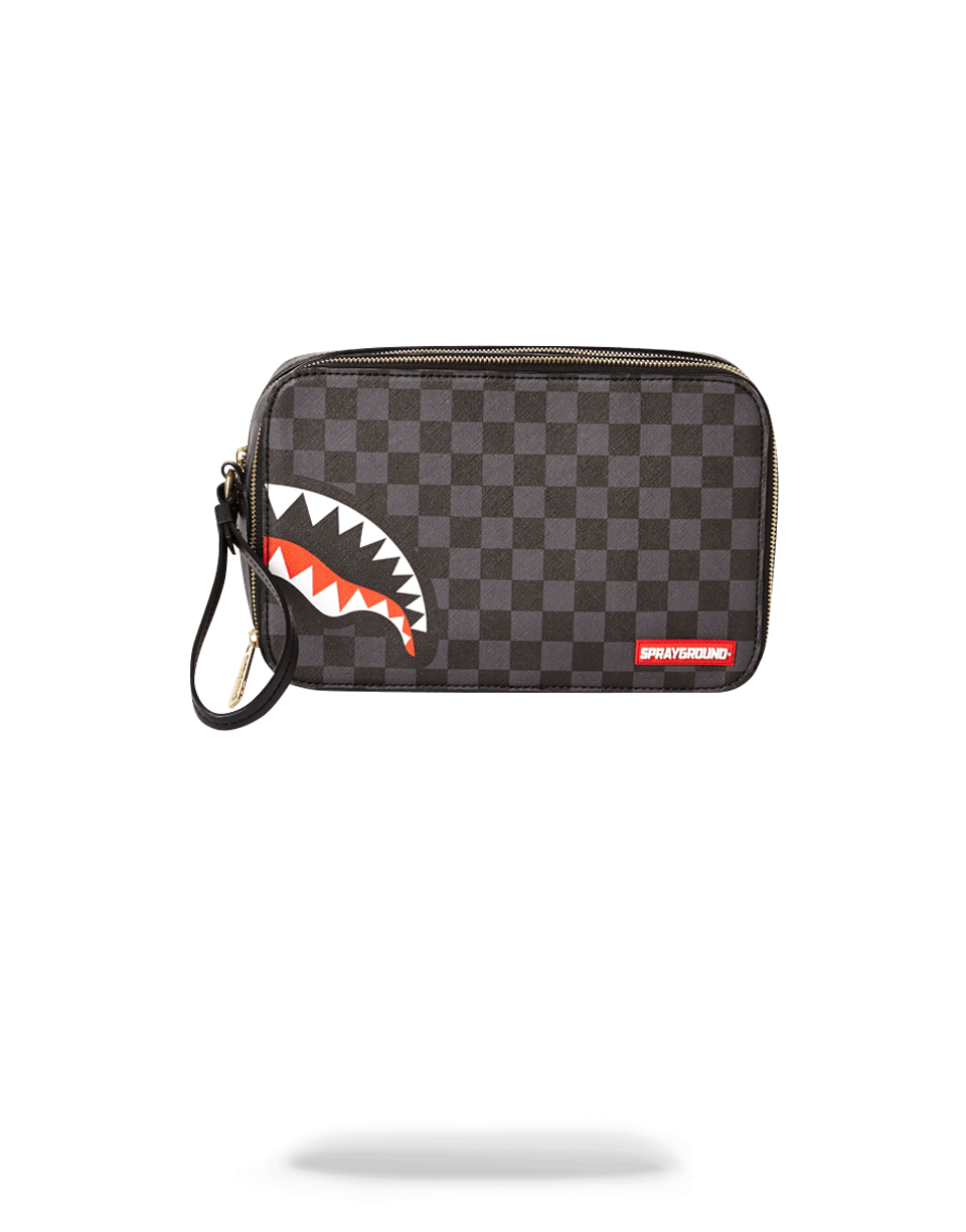 Sprayground Sharks In Paris (Black Checkered Edition) Toiletry Aka Money Bags 910B2905NSZ SPRAYGROUND POCHETTE BEAUTY