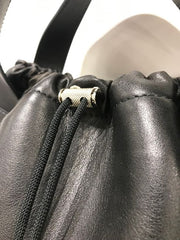 Orciani borsa a spalla e a mano in pelle nera lotus B02059LTS-001