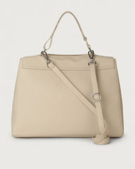 Orciani BT1979SOF-AVR Borsa A Spalla Grande Sveva Soft In Pelle Con Tracolla Avorio