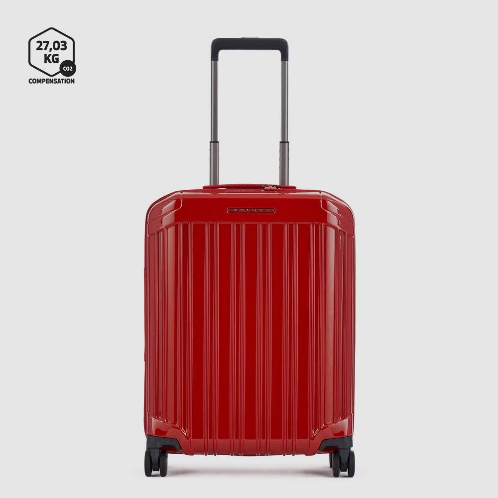 Piquadro BV4425PQL/R Trolley Cabina Ryanair 4 Ruote In Policarbonato Rosso