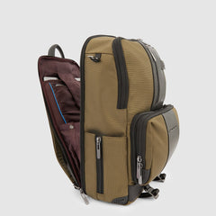 Piquadro CA5939BR2MD/WEN Zaino 2 Comparti Tess_Pelle,Pc 15,60" Modularità Verde Militare