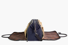 Ludovico Marabotto BORSONE CON PORTA ABITI FLAMINGO LINO BLU/REGIMENTAL