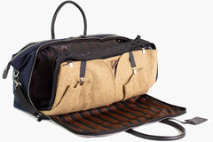 Ludovico Marabotto BORSONE CON PORTA ABITI FLAMINGO LINO BLU/REGIMENTAL