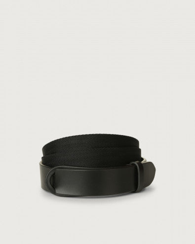 Orciani Cintura Nobuckle Eco-Logic In Cuoio E Tessuto Riciclato Black NB0071_ECO NER