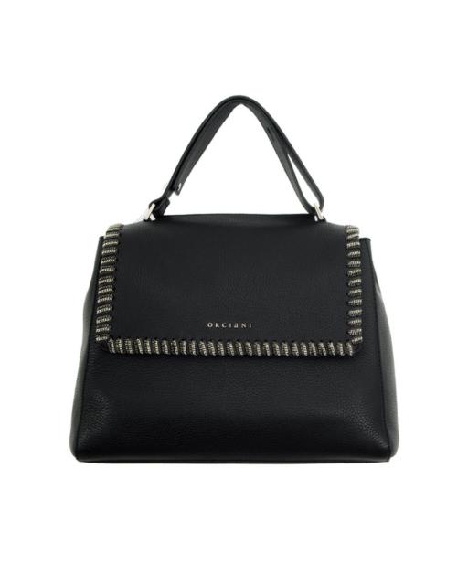 orciani, borsa a spalla grande realizzata interamente in pelle con bordi rifiniti B01979CHA-001