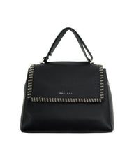 orciani, borsa a spalla grande realizzata interamente in pelle con bordi rifiniti B01979CHA-001