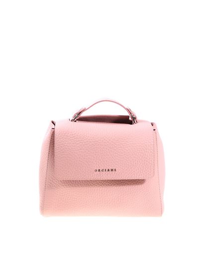 Orciani Mini Sveva "soft" In Pelle Con Tracolla Pesco B02019SOF-PSC