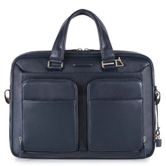 Piquadro Borsa Sottile Porta Computer E Porta Ipad®Air/air2 A Due Manici Con Tasche Frontali Organizzate Modus Blu Notte CA2849MO