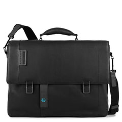 Piquadro Cartella Porta Computer A Due Chiusure Con Patta E Scomparto Porta Ipad®Air/pro 9,7 Pulse Nero CA4130P15