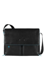 Piquadro Messenger Porta Computer Con Patta E Compartimento Porta Ipad®/ipad®Air Blue Square Nero CA3337B2