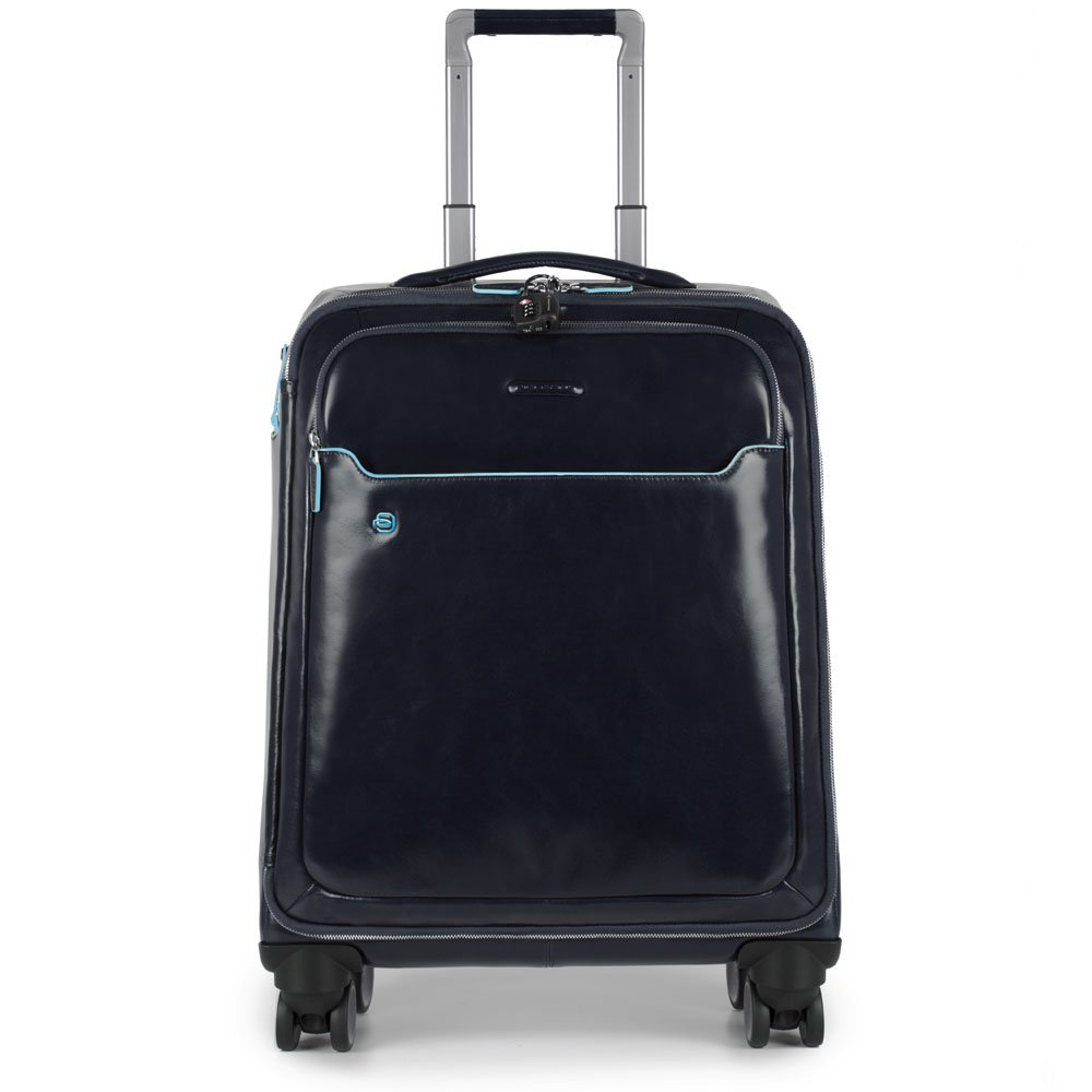 Piquadro Trolley Cabina Slim A 4 Ruote Con Porta Computer E Porta Ipad®Air/air2 E Lucchetto Tsa Blue Square Blu Notte BV3849B2