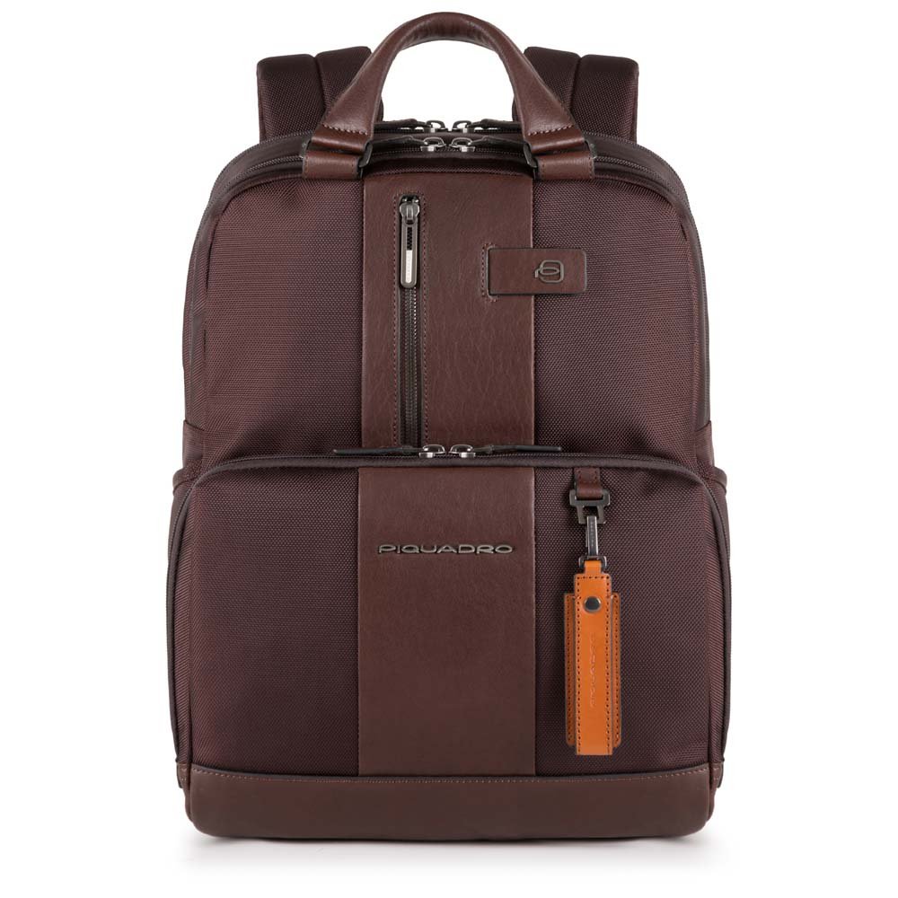 Piquadro Zaino Porta Pc E Porta Ipad®Air/pro 9,7 Con Manici, Connequ, Tasca Portabottiglia O Portaombrello Brief Testa Di Moro CA3975BR