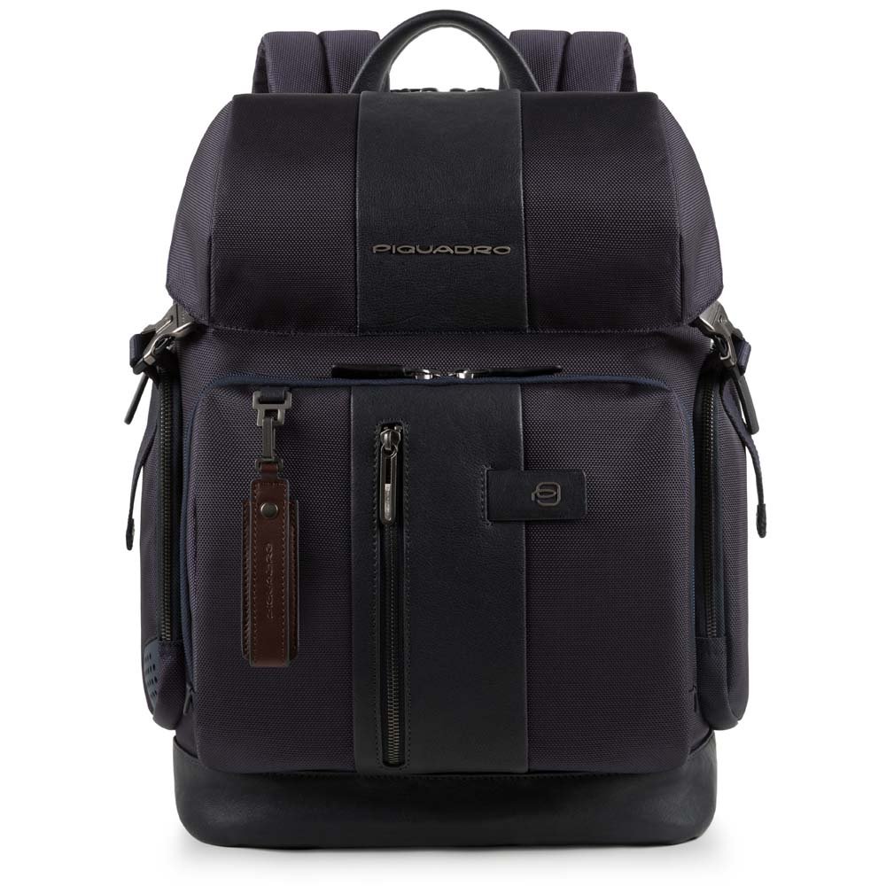 Piquadro Zaino Porta Pc/ipad®Air/pro 9,7 Con Tasca Portabottiglia O Portaombrello, Connequ E Anti-Frode Rfid Brief Blu CA4534BR
