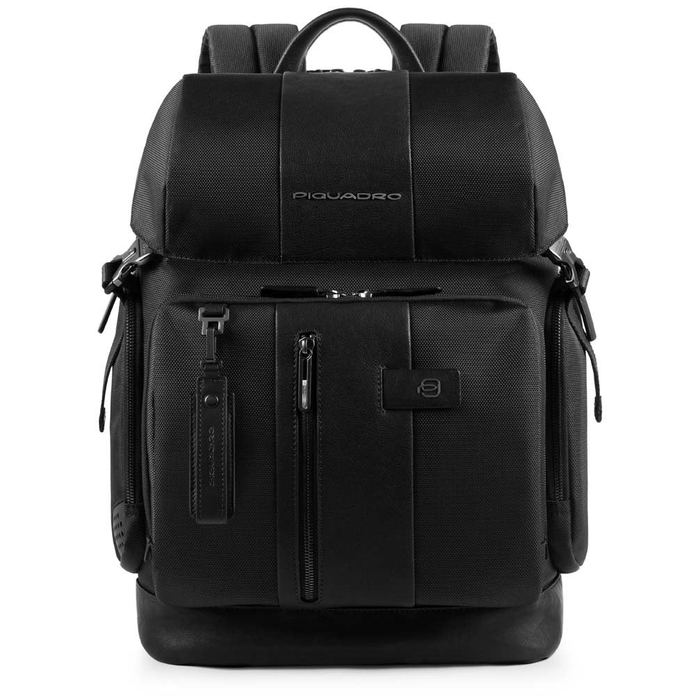Piquadro Zaino Porta Pc/ipad®Air/pro 9,7 Con Tasca Portabottiglia O Portaombrello, Connequ E Anti-Frode Rfid Brief Nero CA4534BR