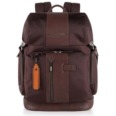 Piquadro Zaino Porta Pc/ipad®Air/pro 9,7 Con Tasca Portabottiglia O Portaombrello, Connequ E Anti-Frode Rfid Brief Testa Di Moro CA4534BR