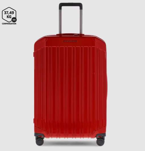 Piquadro BV4427PQL/RO Trolley Medio 4 Ruote In Policarbonato Rosso