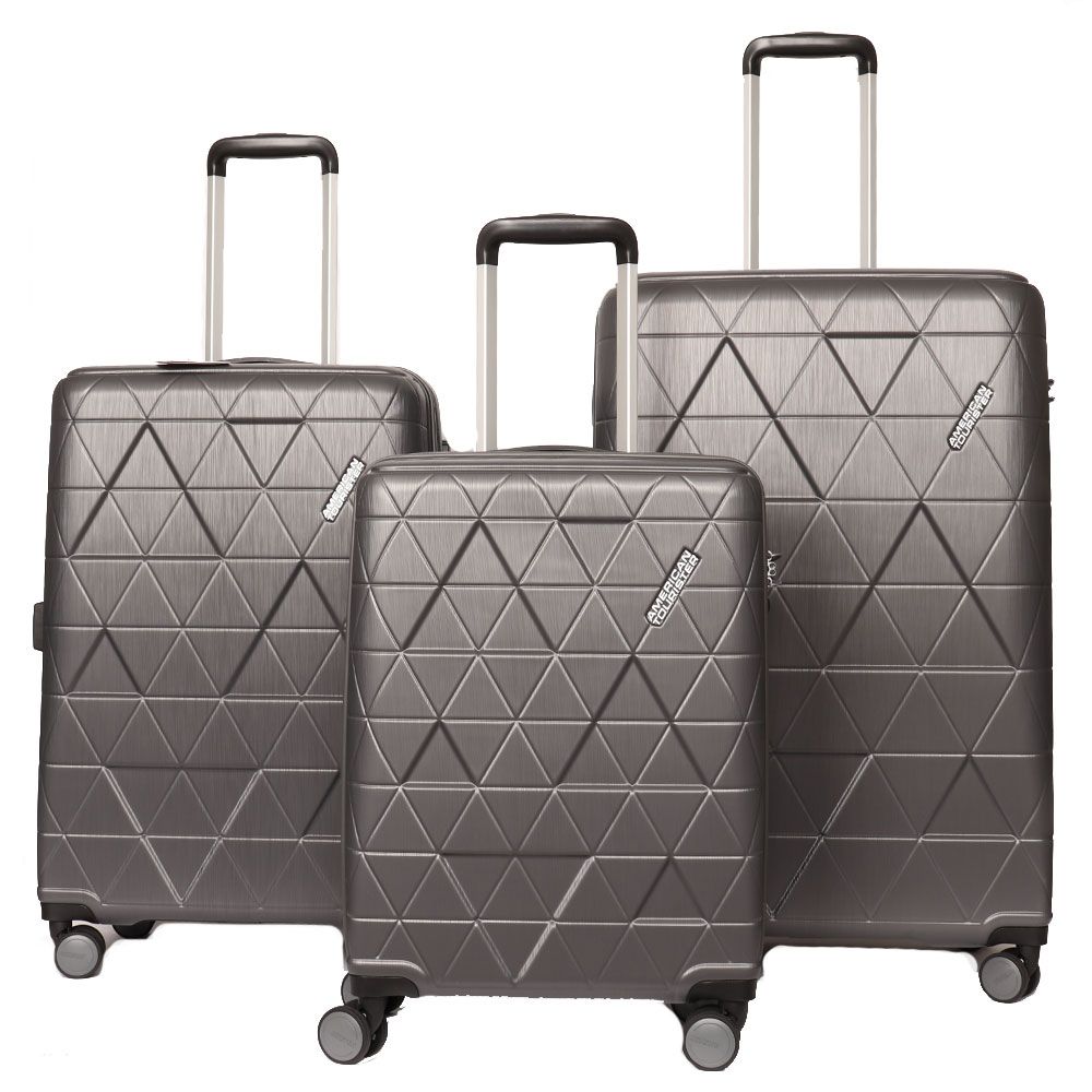 American tourister triangolo set 3 pezzi rigidi 4 ruote asphalt grey 115794/D039 60G08004