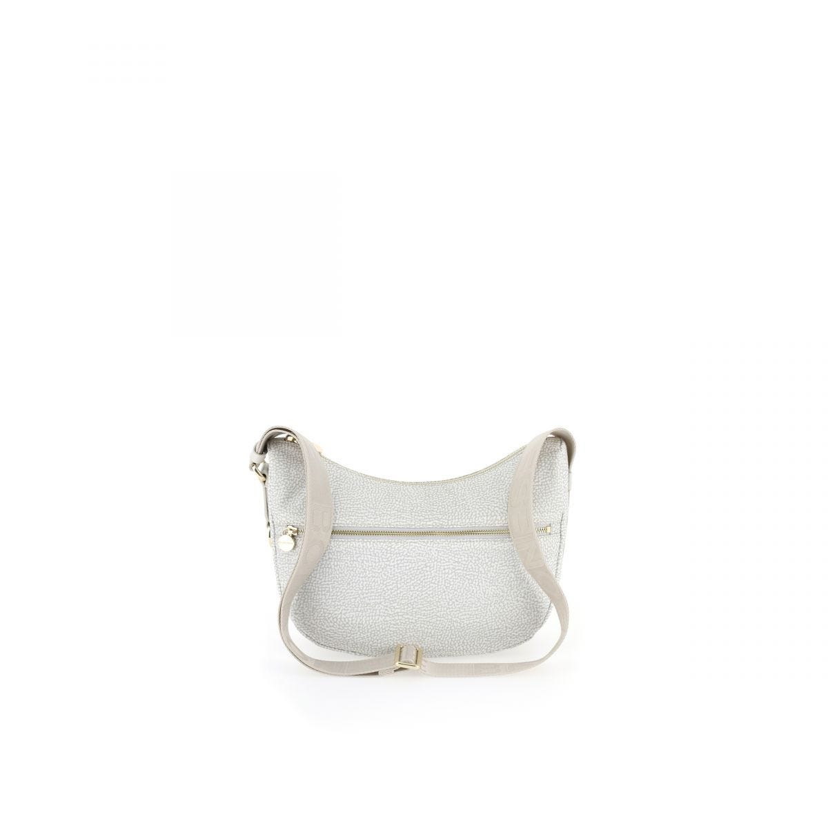 Borsa Borbonese Luna Small Hobo Di Nylon Op Riciclato E Pelle Ghiaccio 934107I15060