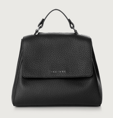 Small Sveva Leather Bag With Shoulder Strap Orciani Black B01999SOF-NER