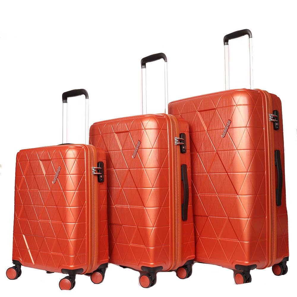 American tourister triangolo set 3 pezzi rigidi 4 ruote metallic copper arancione 115974/D791 60G03004